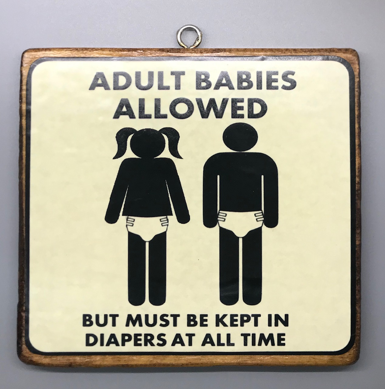 Adult Babies Allowed Sign. 2 Baby Version - Click Image to Close
