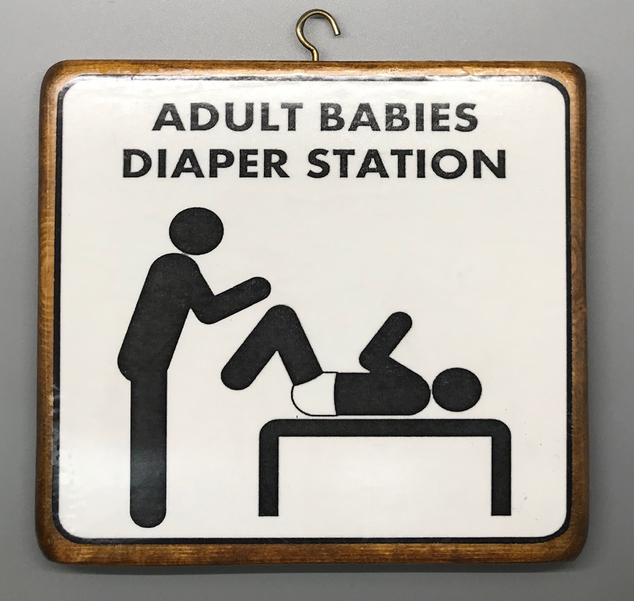 Adult Baby Diaper Station Plaque - Male Version