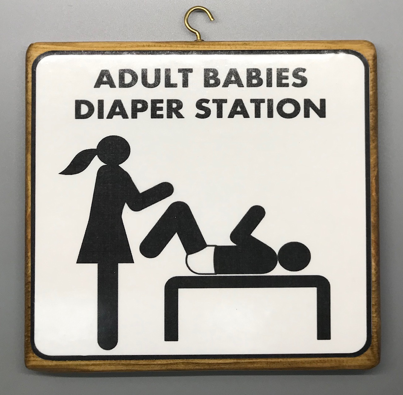 Adult Baby Diaper Station Plaque - Girl Version - Click Image to Close